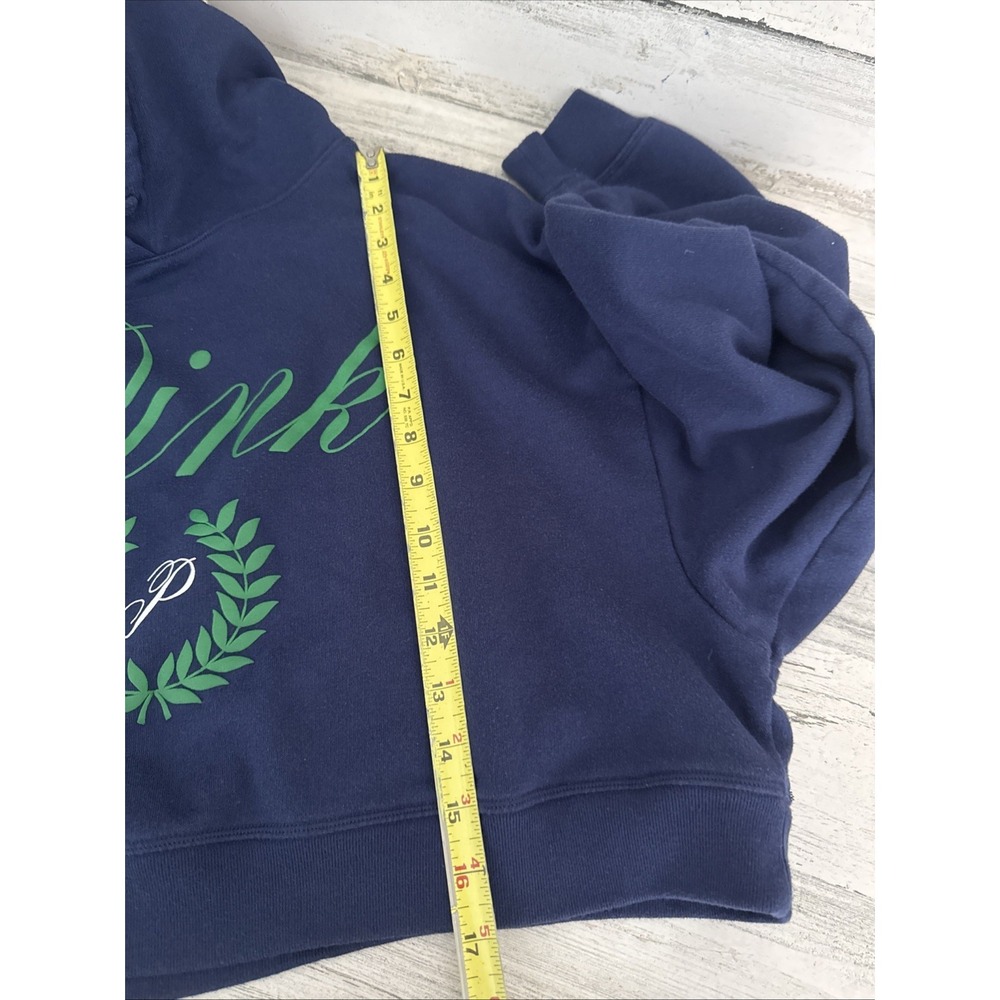 Victoria's Secret Pink Everyday Fleece Cropped Hoodie Color Navy Blue K - Picture 7 of 9